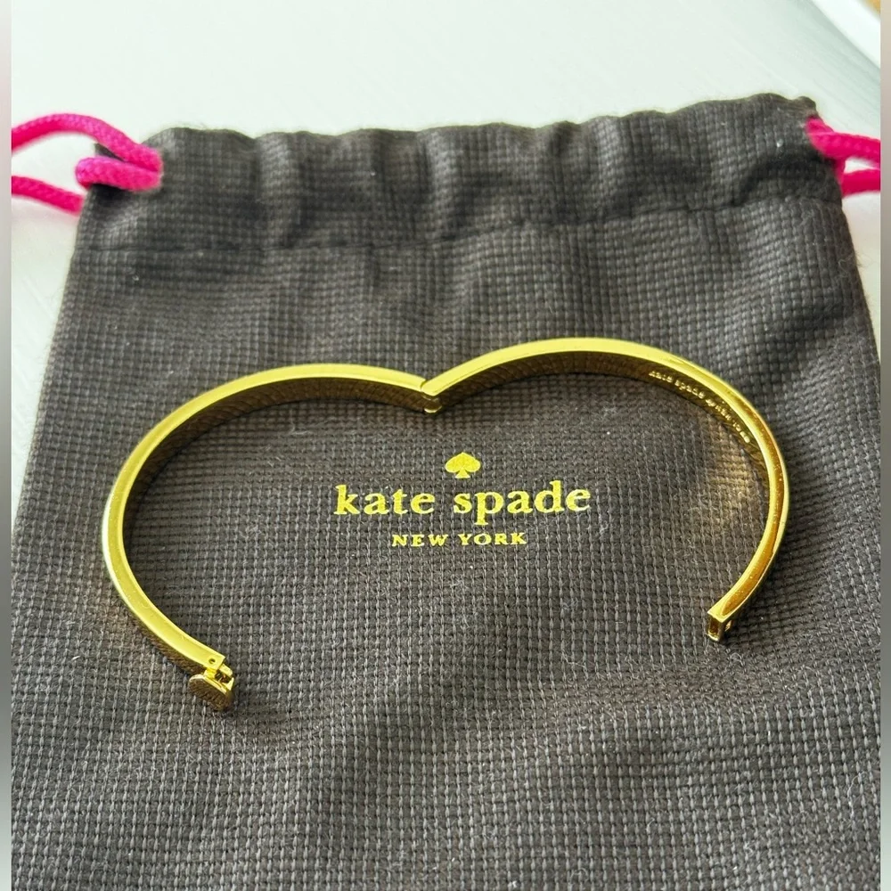 Kate Spade Gold Hinged Bangle Bracelet - Picture 5 of 6